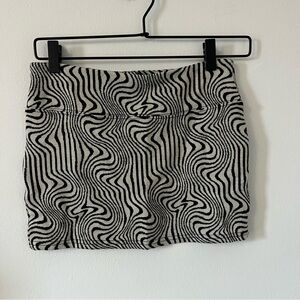 Urban Outfitters Monochrome Zebra Pattern Skirt